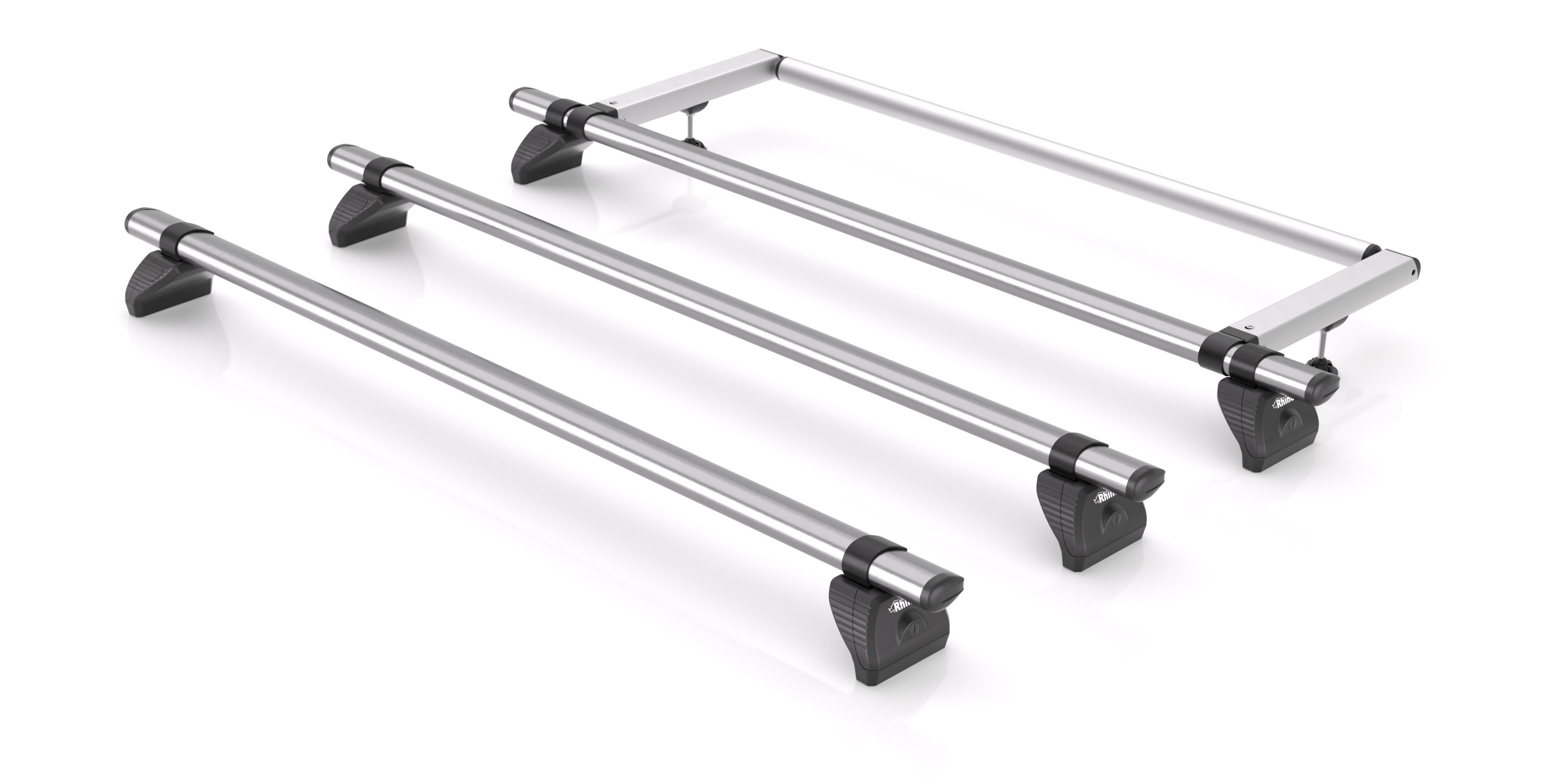 Rhino KammBar Fleet 3 Bar Van Roof Bar Roof Rack System With Roller - Ford Transit Custom SWB 2012 On - TB3FL + KR26
