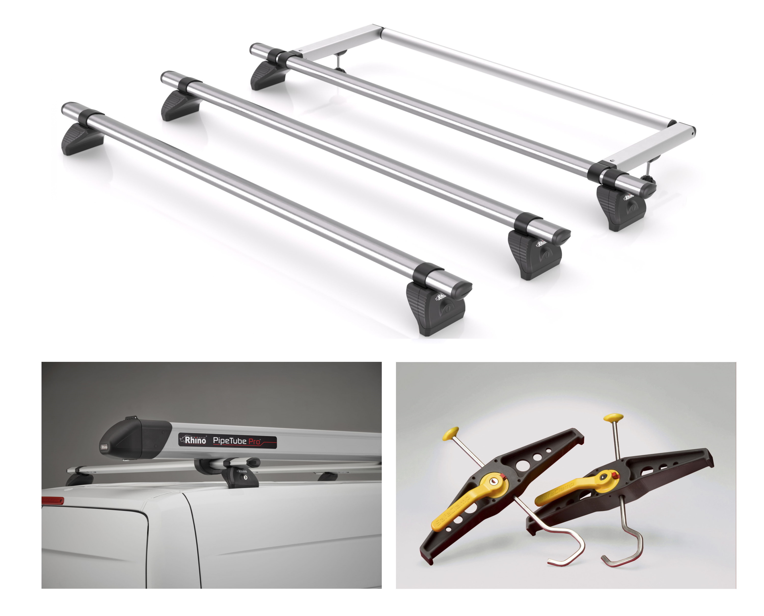 Ford Transit Custom 2014 To 2023 Swb L1 and Lwb L2 Rhino KammBar Fleet 3 Bar System With Roller TB3FL + BR26