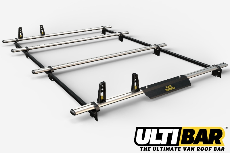 4 Ulti Bar+ Aluminium Roof Rack Bars For The Low Roof Nissan Primastar Swb 2002 - 2014 Van VG182-SWB-4