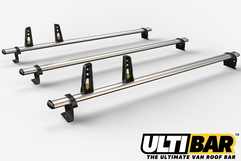 3 Ulti Bar+ Aluminium Roof Rack Bars For The Lwb Ford Transit Custom 2013-2023 L2H1 Van - VG304-3